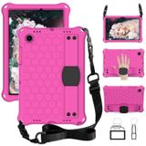 Voor Galaxy Tab A8 10.5 2021 X200 / X205 Honeycomb Eva + PC Tablet Case met riem (Rose Red + Black)