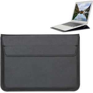Universele envelop stijl PU lederen draagtas met houder voor uiterst dunne Notebook Tablet PC 15.4 inch  maat: 39x28x1.5cm(Black)