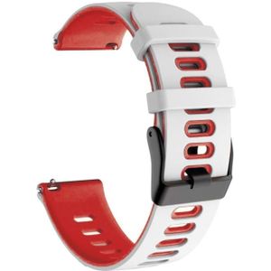 Voor Huawei Horloge GT3 42mm 20mm Mixed-Color Silicone Strap (White + Red)