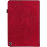 Voor Amazon Kindle Fire HD 8 2020 Peacock Embossed Pattern TPU + PU Horizontal Flip Leather Case met Holder &amp; Card Slots &amp; Wallet &amp; Sleep / Wake-up Functie(Red)