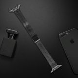 14mm zeven-kralen dubbele veiligheid gesp slim staal vervangen riem watchband voor Apple Watch Series 6 &amp; se &amp; 5 en 4 44mm / 3  2 &amp; 1 42mm (zwart)