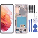 Originele Lcd-scherm en Digitizer Volledige Montage met Frame Voor Samsung Galaxy S21/S21 5G SM-G990 SM-G991 (Goud)