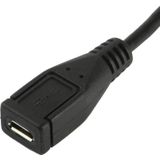 90 Graden Micro USB mannetje naar Micro USB vrouwtje Adapter kabel  Lengte: 25cm