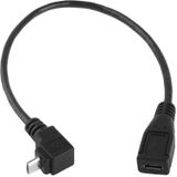90 Graden Micro USB mannetje naar Micro USB vrouwtje Adapter kabel  Lengte: 25cm