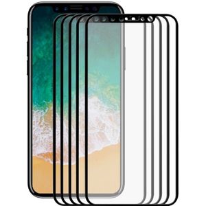 5 pc's ENKAY Hat-Prins voor iPhone X 0 26 mm 9 H oppervlaktehardheid 2.5D Explosieveilig volledig scherm getemperd glas scherm Film (zwart)