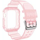 Transparante horlogeband voor Apple Watch Series 7 45 mm / 6 &amp; SE &amp; 5 &amp; 4 44mm / 3 &amp; 2 &amp; 1 42 mm (transparant roze)