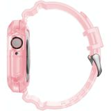 Transparante horlogeband voor Apple Watch Series 7 45 mm / 6 &amp; SE &amp; 5 &amp; 4 44mm / 3 &amp; 2 &amp; 1 42 mm (transparant roze)