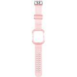Transparante horlogeband voor Apple Watch Series 7 45 mm / 6 &amp; SE &amp; 5 &amp; 4 44mm / 3 &amp; 2 &amp; 1 42 mm (transparant roze)