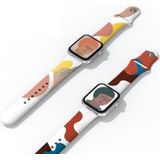 Morandi-serie contrast kleur siliconen vervanging horlogeband voor Apple Watch Series 7 41mm / 6 &amp; SE &amp; 5 &amp; 4 40mm / 3 &amp; 2 &amp; 1 38mm
