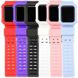 TPU + Silicone Integrated Watch Strap For Apple Watch Series 7 45mm / 6&amp;SE&amp;5&amp;4 44mm / 3&amp;2&amp;1 42mm(Blue)