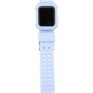 TPU + Silicone Integrated Watch Strap For Apple Watch Series 7 45mm / 6&amp;SE&amp;5&amp;4 44mm / 3&amp;2&amp;1 42mm(Blue)