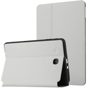 Voor Samsung Galaxy Tab E 9.6 T560 / T561 / T565 / T567V Dual-vouwen Horizontale Flip Tablet Leren Case met Houder
