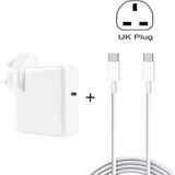 2 in 1 PD3.0 30W USB-C / Type-C Travel Charger met afneembare voet + PD3.0 3A USB-C / Type-C naar USB-C / Type-C Fast Charge Data Cable Set  Kabellengte: 1 m  UK Plug