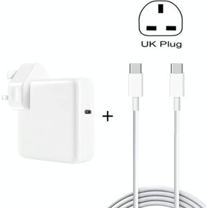 2 in 1 PD3.0 30W USB-C / Type-C Travel Charger met afneembare voet + PD3.0 3A USB-C / Type-C naar USB-C / Type-C Fast Charge Data Cable Set  Kabellengte: 1 m  UK Plug