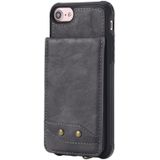 Voor iPhone 6 Vertical Flip Shockproof Leather Protective Case met Long Rope  Support Card Slots &amp; Bracket &amp; Photo Holder &amp; Wallet Function(Gray)