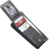 Voor iPhone 6 Vertical Flip Shockproof Leather Protective Case met Long Rope  Support Card Slots &amp; Bracket &amp; Photo Holder &amp; Wallet Function(Gray)
