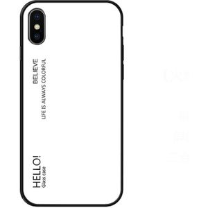 Gradiënt kleur glas Case voor iPhone XS Max (wit)
