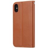 Knead huidtextuur horizontaal Flip lederen case voor iPhone XS Max  met foto frame &amp; houder &amp; kaartsleuven &amp; portemonnee (bruin)