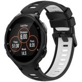 Voor Garmin Forerunner 735/735XT tweekleurige siliconen horlogeband (zwart + wit)