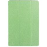 Zijde textuur horizontale Flip lederen draagtas met drie-opvouwbare houder voor iPad Mini 4 (groen)