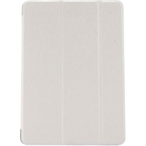 Voor iPad 9 7 (2018) &amp; iPad 9.7 inch (2017) &amp; iPad Air Silk textuur horizontale Flip lederen draagtas met drie-vouwen Holder(White)