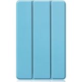 Voor Galaxy Tab S6 Lite 10 4 inch Custer Pattern Pure Color Horizontal Flip Leather Case met drie opvouwbare houder (Sky Blue)