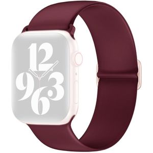 Elasticity Silicone Replacement Strap Watchband For Apple Watch Series 6 &amp; SE &amp; 5 &amp; 4 40mm / 3 &amp; 2 &amp; 1 38mm(Wine Red)