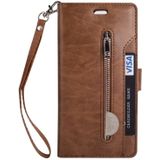 Voor Huawei Mate 10 Pro Multifunctionele Rits Horizontale Flip Lederen Case met Holder &amp; Wallet &amp; 9 Card Slots &amp; Lanyard(Bruin)