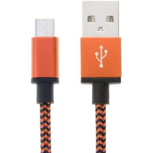 2m Geweven stijl Micro USB to USB 2.0 Data / Lader Kabel  Voor Samsung Galaxy S6 / S5 / S IV / Note 5 / Note 5 Edge  HTC  Sony(Oranje)