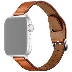 Dames Starry Sky Style Lederen Vervanging Strap Watchband voor Apple Watch Series 6 &amp; SE &amp; 5 &amp; 4 40mm / 3 &amp; 2 &amp; 1 38mm (Bruin Silver Buckle)