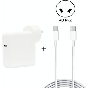 2 in 1 PD3.0 30W USB-C / Type-C Travel Charger met afneembare voet + PD3.0 3A USB-C / Type-C naar USB-C / Type-C Fast Charge Data Cable Set  Kabellengte: 1 m  AU Plug