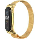 For Xiaomi Mi Band 6 / 5 / 4 / 3 Mijobs Milan Magnetic GT Stainless Steel Replacement Watchband(Gold)