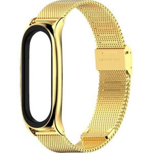 For Xiaomi Mi Band 6 / 5 / 4 / 3 Mijobs Milan Buckle Plus Stainless Steel Replacement Watchband(Gold)