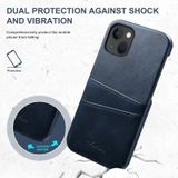 Voor iPhone 14 Plus Suteni Kalf Textuur Kaartsleuven Telefoon Case (Blauw)