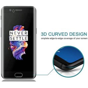 OnePlus 5 0.3 mm 9H oppervlaktehardheid 3D gebogen schermvullend getemperd glas scherm Protector(Transparent)