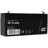 Maintenance-free AGM VRLA Green Cell AGM38 6V 3.4Ah Battery (for alarm system, cash register, toy)