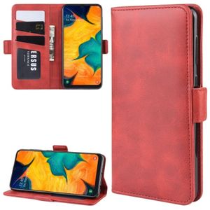 Voor Galaxy A30/A20 Double Buckle Crazy Horse Business Mobiele Telefoon Holster met Kaart Wallet Bracket Functie (Rood)