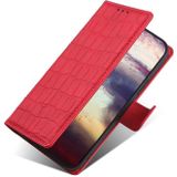 Voor Samsung Galaxy A5 (2017) A520 Skin Feel Crocodile Texture Magnetische sluiting Horizontale Flip PU Lederen Hoesje met houder &amp; kaart slots &amp;portemonnee (rood)