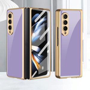 Voor Samsung Galaxy Z Fold4 GKK Geïntegreerde Galvaniseren Geschilderd Glas Telefoon Case (Paars)