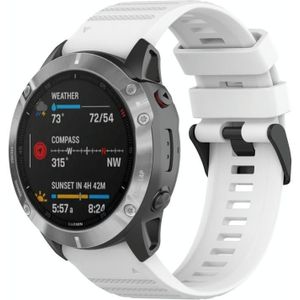 Voor Garmin Fenix 6X Pro 26mm Horizontale Textuur Siliconen Horlogeband met Removal Tool (Wit)