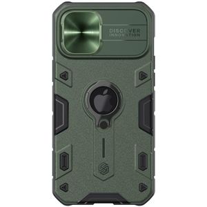 Voor iPhone 12 Pro Max NILLKIN Shockproof CamShield Armor Beschermhoes met onzichtbare ringhouder(groen)