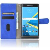 Voor BlackBerry Priv Solid Color Skin Feel Magnetic Buckle Horizontale Flip Kalf Textuur PU Lederen case met Holder &amp; Card Slots &amp; Wallet(Blauw)