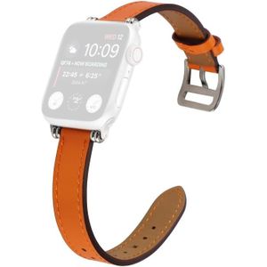 Single Circle 14mm with Beads Style Leather Replacement Strap Watchband For Apple Watch Series 6 &amp; SE &amp; 5 &amp; 4 44mm / 3 &amp; 2 &amp; 1 42mm(Orange)