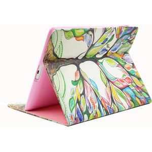Boom patroon horizontale Flip lederen draagtas met houder &amp; Card Slots &amp; portefeuille van de kleur voor de iPad 4 / 3 / 2