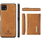 For Samsung Galaxy A22 5G DG.MING M2 Series 3-Fold Multi Card Bag + Magnetic Back Cover Shockproof Case with Wallet &amp; Holder Function(Brown)