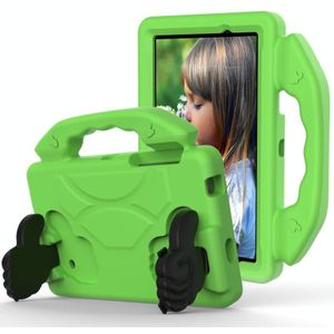 Voor Galaxy Tab 4 7.0 T230 / T231 EVA Materiaal kinderen platte anti vallende deksel beschermende shell met duimbeugel (groen)