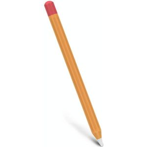 Voor Apple Pencil 1 Stylus Touch Pen Split Contrast Color Siliconen Beschermhoes (Retro Oranje Rood)