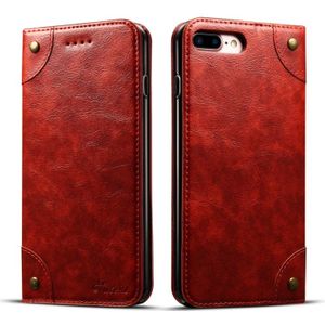 Voor iPhone 8 plus/7 plus barokke eenvoudige horizontale Flip lederen draagtas  met houder &amp; kaartsleuven &amp; portemonnee (rood)