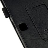Litchi structuur Flip lederen hoesje met houder voor Samsung Galaxy Tab 4 10.1 / T530 (zwart)