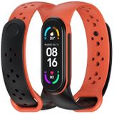 Voor Xiaomi Mi Band 5/6/7 Mijobs Two-Color TPU Silicone Watch Band (Black+Orange)